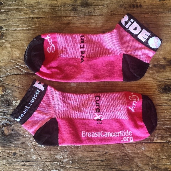 SockGuy Accessories - Breast Cancer Socks Ride Bike Hike Walk Fitness